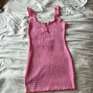 Blue Blush ribbed tight fit mini dress